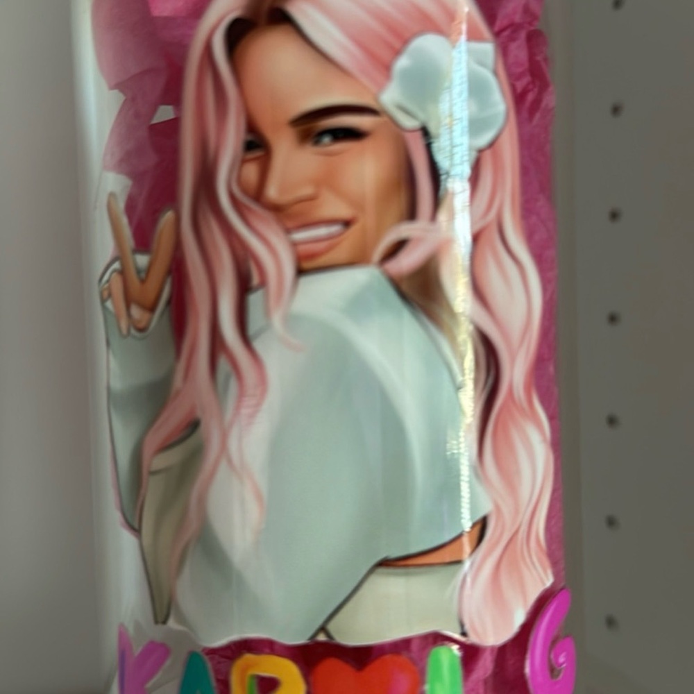 Pink Party Cup with Graphic Design Handmade
